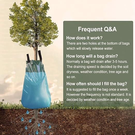 REMIAWY Tree Watering Bag, 20 Gallon Slow Release Watering Bag for Trees, Tree Irrigation Bag Made of Durable PVC Material with Zipper (4 Pack 5-8 Hours Releasing Time)