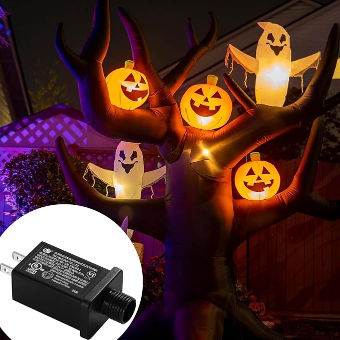 Replacement Yard Inflatable Adapter Power Supply Adaptor - 12V 1.0A 8Pcs - Inflatable Plug Replacement Class 2 Power Supply - for Christmas Tree Light/Thanksgiving Yard Blow Up Decorations