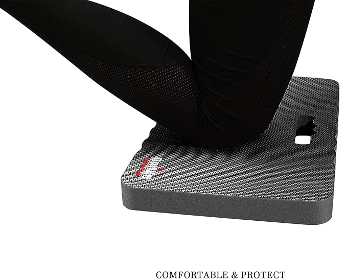 Extra Thick Kneeling Pad Comfy Foam Kneeler Mat Garden Knee Pad Cushion for Gardening Planting Yard Work Prayer Yoga Mechanic Exercise Workout Baby Bath 18 x 11 x 1.5 Inch Large Black 2 Pack