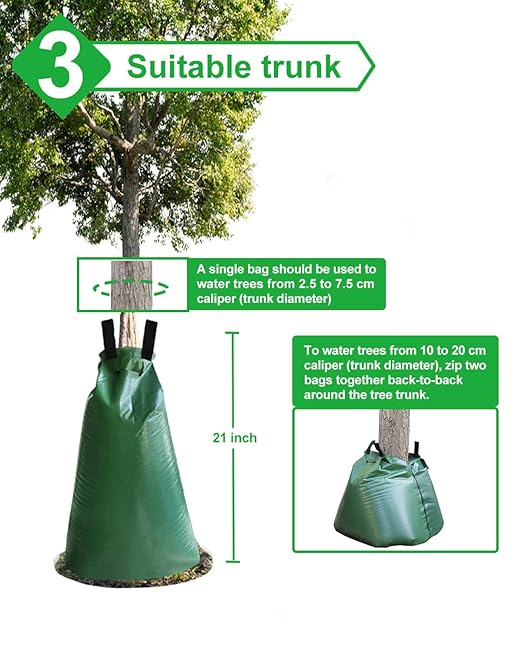 3 Pack Tree Watering Bag - 20 Gallon Slow Release Tree Watering Bag, Tree Automatic Irrigation Bag with Zipper