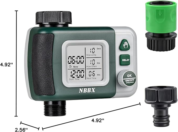 Digital Sprinkler Timer for Garden Hose Watering, Battery Powered Hose Timer with Rain Delay, Manual, Automatic Watering System, Outdoor Programmable Water Timer Irrigation Timer for Lawn Yard