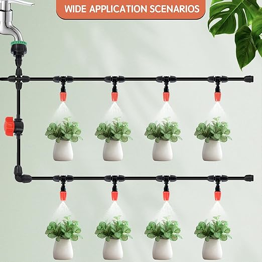 Drip Irrigation Fittings for 1/4 inch Tubing (0.16" ID x 0.28" OD), 20 Pcs Anti-Drop Locked Barbed Reducing 4-Way Coupling for Drip Line Connectors