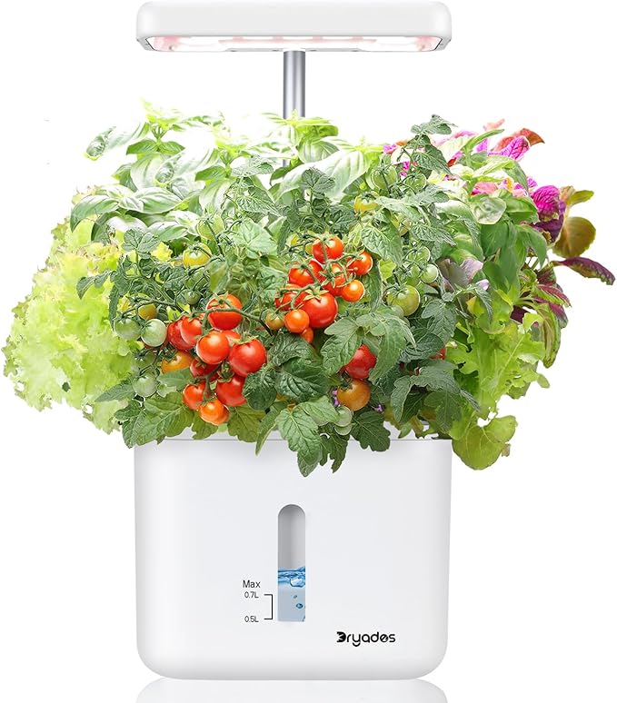Indoor Garden Planter Growing Systems Soil plant pot indoor Small Smart Soil Gardening System with 17 Watts LED Grow Light Auto Timer Self-Watering Planter Pot Gifts for Mom Women (No Seeds&Soil)