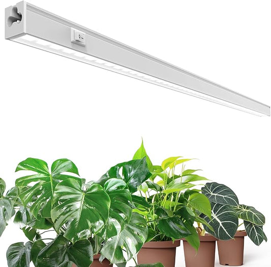 Barrina T5 Pro LED Grow Lights with Reflector Cup for Indoor Plants, 2FT 10W Full Spectrum LED Grow Light Strip, Individual Switch, Linkable, 5000K, 1 Pack