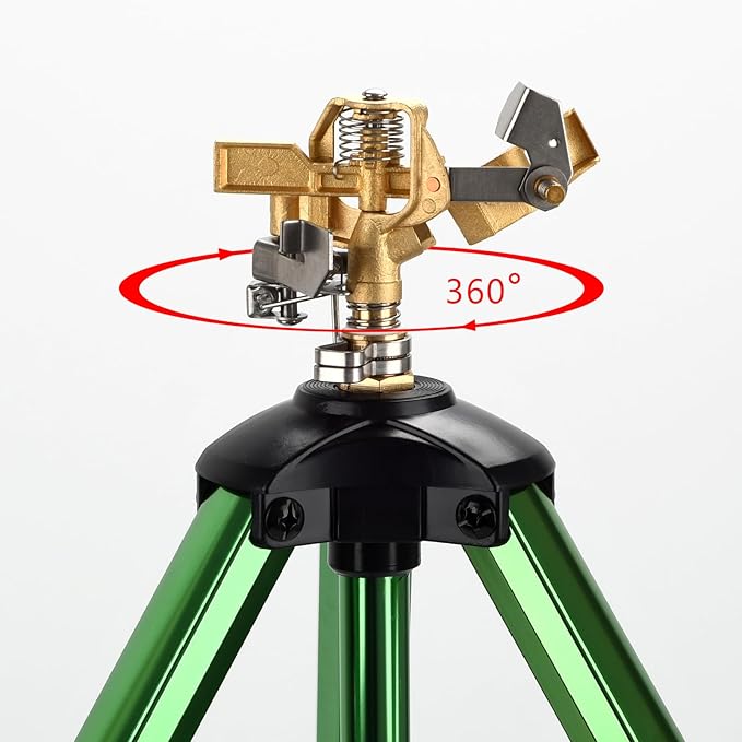 Tripod Sprinkler,Garden Sprinkler,360 Degree Rotating Irrigation Yard Sprinkler,Adjustable Height,for Lawn/Yard/Garden