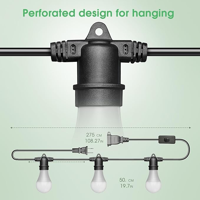 Briignite Hanging Grow Light, 3 Grow Light Bulbs with 8.86ft Power Cord, Replaceable Bulbs E26 Base, Linkable Hanging Plant Light, LED Full Spectrum Grow Lights for Indoor Plants 300W Equivalent