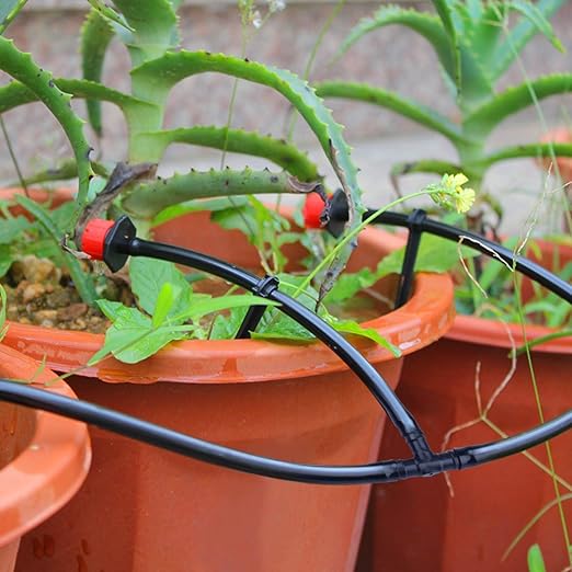 300pcs 1/4" Universal Barbed Tee Fittings, Kalolary Barbed Connectors Drip Irrigation Fits for 4/7mm Water Hose Drip Irrigation Watering System