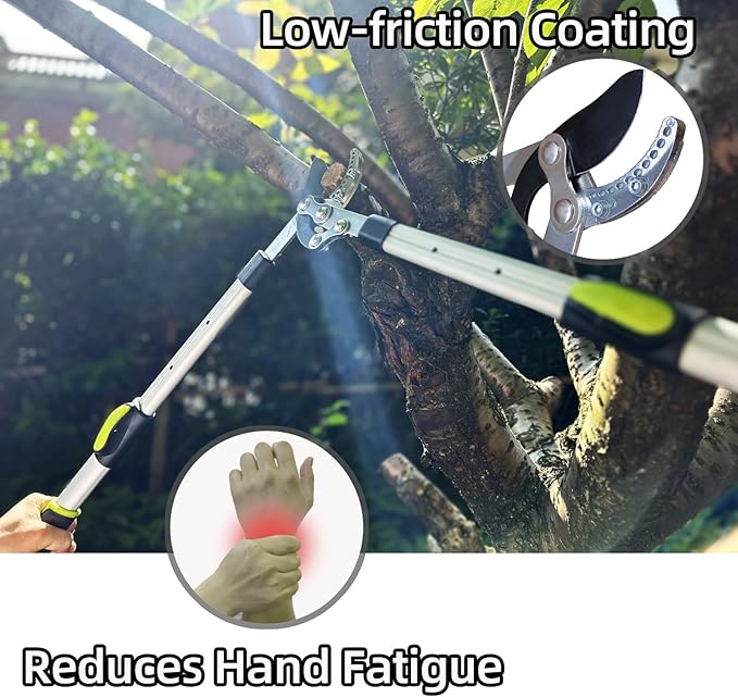 Loppers Tree Trimmer Extendable Branch Cutter with Compound Action, Sharp Steel Blade Tree Cutter Tree Clippers, 28-41" Telescopic Tree Branch Cutter Tree Pruner for Branches up to 2 Inch
