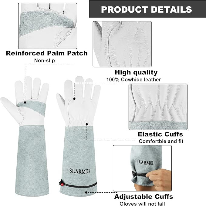 Long Gardening-Gloves Women/Men-Thorn proof Rose Pruning Heavy Duty Gauntlet-XL