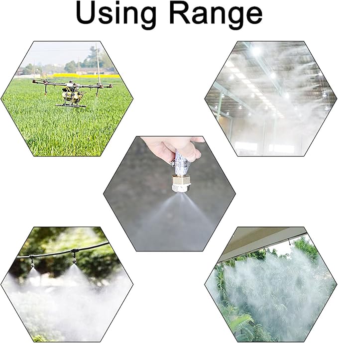 Aopin G 3/16 Brass Misting Nozzles 0.3mm / 0.011" Orifice Atomizing Mister Sprayer Nozzle Suitable For Outdoor Cooling,Garden Irrigation,Fountain, Crop Nutrient Injection, Greenhouse 16 Pcs