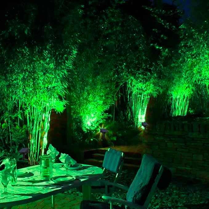 T-SUNUS Green Solar Spot Lights Outdoor Waterproof IP65, Landscape Spotlights 2 Modes Dusk to Dawn for Accent Uplighting Christmas Halloween St. Patrick's Day Tree Yard Statue Graveyard Driveway Flag