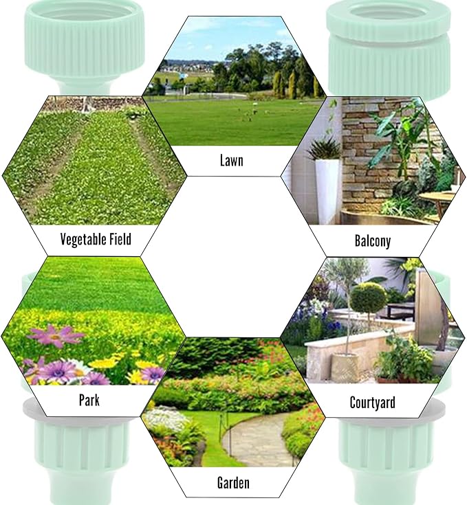 MroMax 2Pcs Hose Tap Connector, Connected to G1/2 or G3/4 Threaded, Suitable for 4/7mm Hose, Quick Connector Hose Pipe Adapter, Faucet Nozzle for Garden Irrigation System Green