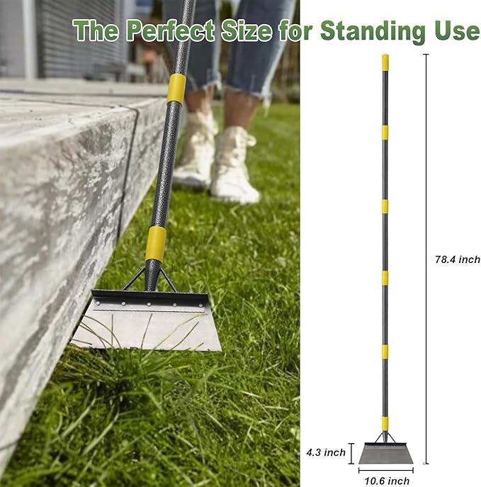 Garden Cleaning Shovel, Multifunctional Flat Shovel with 78 Inch Adjustable Length Ergonomic Handle, Gardening Scraper Shovel for Weeding,Scraping,Ice Remove…