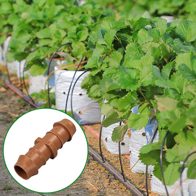 35-Pack Drip Irrigation Barbed Coupling Fittings, Barbed Connectors(17mm) Fit 1/2''(.600 ID) Drip Tubing,Sprinkler Tubing Connector for Drip Irrigation Systems