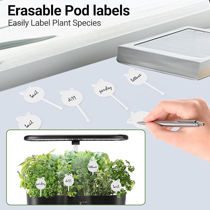 Large Hydroponics Growing System 14 Pods, Indoor Herb Garden with LED Grow Light, 5L Water Tank, Hydroponic Grow Kit with 3 Auto-Timers, Rotatable Light Panel, Gifts for Women Men
