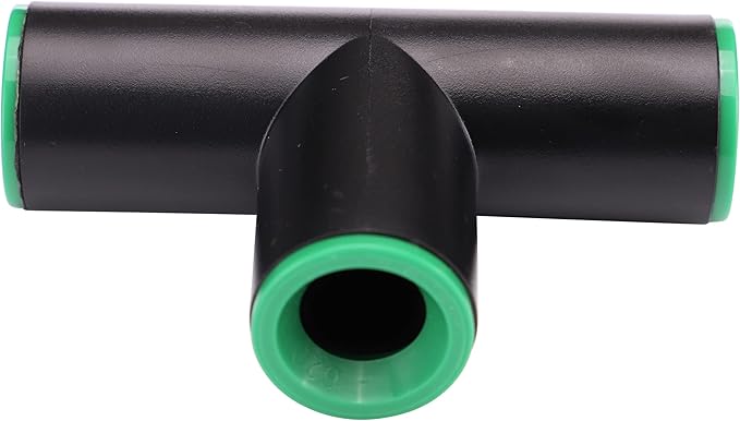 Raindrip 347G00UB Compression Tee, 1/2-Inch, Drip Irrigation Fitting for Supply Tubing and Dripline, Black with Green