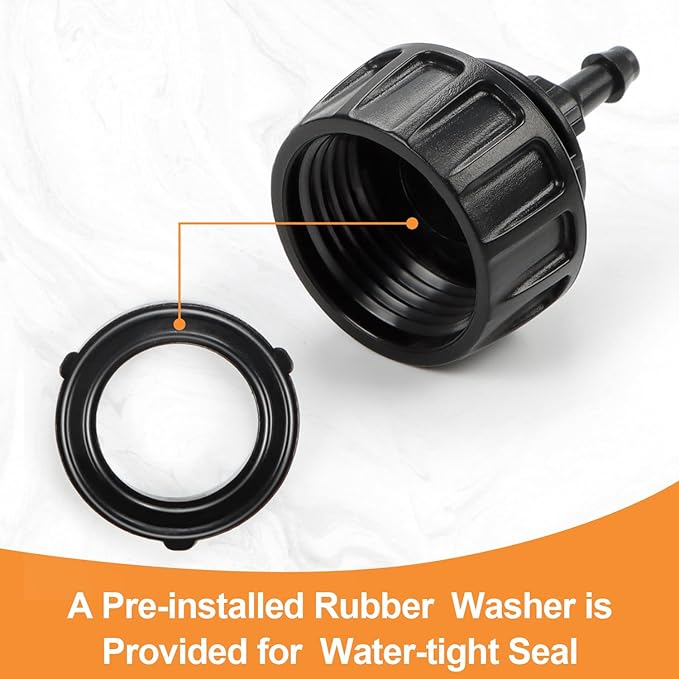 Universal 3/4 Inch Female Pipe Thread to 1/4 Inch Drip Irrigation Tubing Adapter, 6 Pack 1/4 In. Barbed Drip Line x 3/4 In. Faucet PVC Adapter Connect 3/4" FHT Garden Faucet Hose Bibb