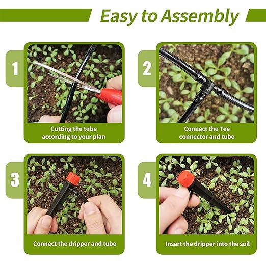 Irrigation Drippers,50 pcs Drip Irrigation Emitters for 1/4" Drip Irrigation Tubing 360 Degree Adjustable Water Flow Drip Emitters Irrigation Drip Heads Drip Irrigation Spray Emitters for Flower Plant