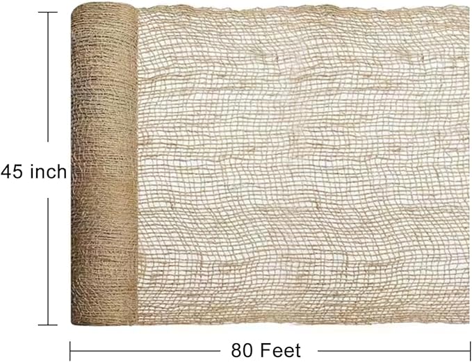 Agfabric Natural Jute Erosion Control,Jute Netting -45" Wide x80 feet Long Soil Saver Mesh Blanket