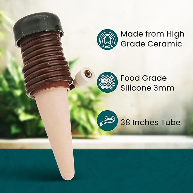 Blumat Classic Plant Watering Stakes - Self-Watering Insert for Indoor and Outdoor Plants - Automatic Slow Release Irrigation System for Potted Plants - Houseplant Care Device (12 Packs)