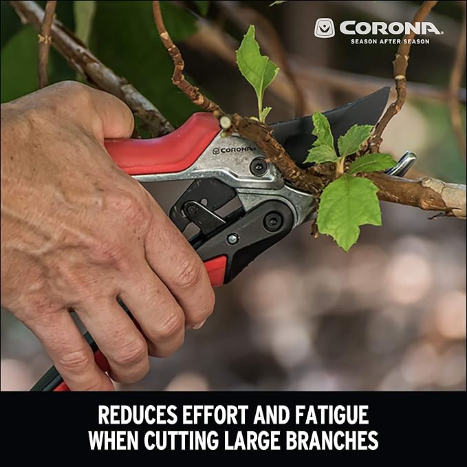 Corona RP 4224D RatchetCUT Rachet Hand Pruner - 3/4 inch Cut Capacity Stem and Branch Garden Shears, Red