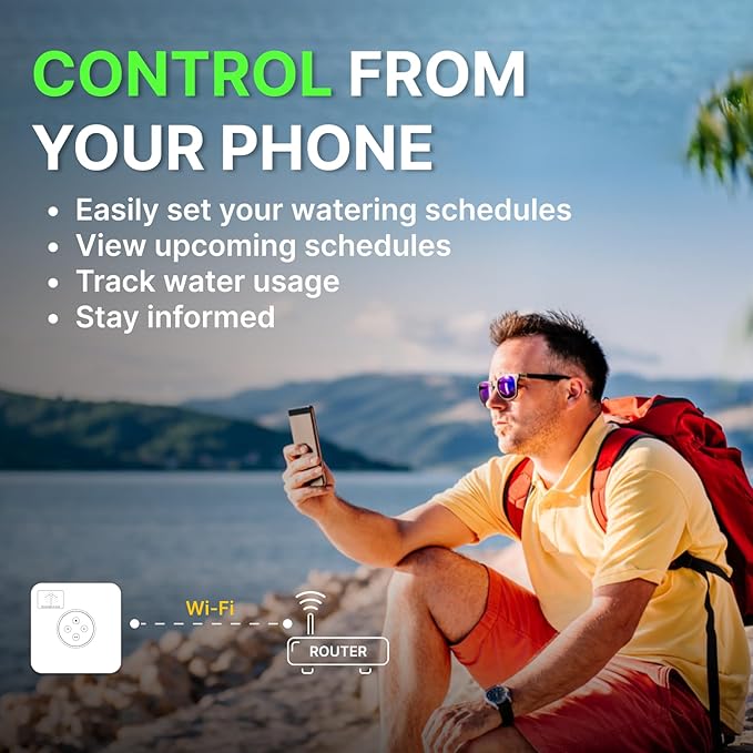 ImoLaza Smart Sprinkler Controller Evapotranspiration Master: 16 Zones WiFi Irrigation Controller with Automated Watering and App Control, Save Water Through Rain, Freeze, Wind and Saturation Skip