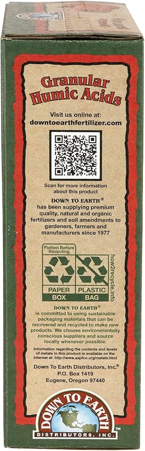 Down to Earth Organic Granular Humic Acids Fertilizer Mix, 5 lb