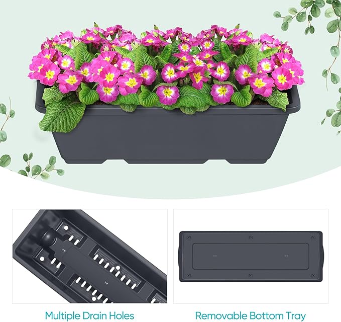 Vertical Garden Planter 3 Tier Raised Garden Bed Herb Garden Planter Outdoor Standing Garden Planter Box with Drainage Holes Removable Tray for Patio Balcony Porch Grey