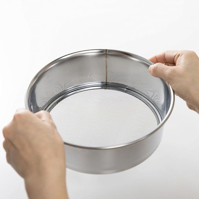 Wazakura Stainless Steel Soil Potting Set with 3PCS Soil Sieve Set and Soil Scoop, 3 Interchangeable Sieve Mesh Filter Sizes, Bonsai Gardening Tool Kit - Sieve + Scoop