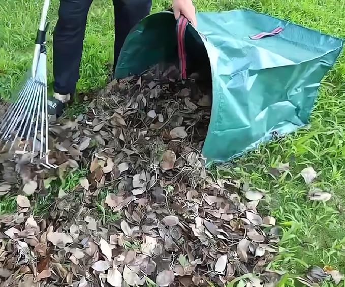 2 PACK Leaf Bag Holder,Garden Bags for Debris,Collapsible Yard Waste Bag With Gardening Gloves, Reuseable Heavy Duty Lawn and Leaf Bags,40 Gallons Yard Garden Bags for Leaves Lawn Grass Clippings