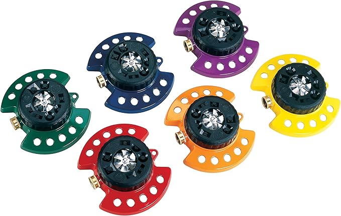 Dramm ColorStorm 9-Pattern Premium Turret Sprinkler With Heavy Duty Metal Base - Yellow #15023