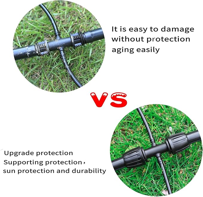 Barbed Tee 1/2 Inch to 1/4 Inch Irrigation Tube Fittings for (1/2'' ID x 0.60''-0.63'' OD) 16mm Drip Tubing Anti-Drop Barbed Connectors,4-Way-20 Pcs