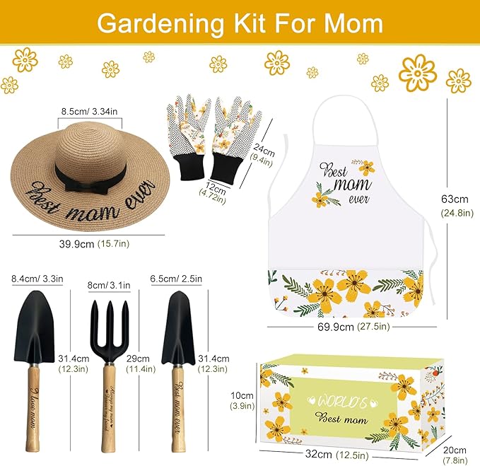 Gifts for Mom, from Daughters, Presents for Mom Gardening Tool Set for Women, Gifts for Mom from Daughter/Son Outdoor Horticulture Starter, Garden Tools Kit for Mom