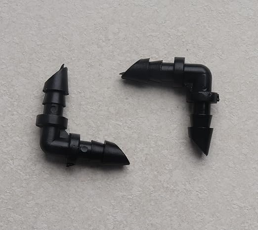 Sowaka 30 Pcs Drip Irrigation Fittings Kit Black 1/4 Inch Tube End Goof Hole Plugs Irrigation Stoppers for Drip Systems Home Garden Lawn Supplies (Elbow)