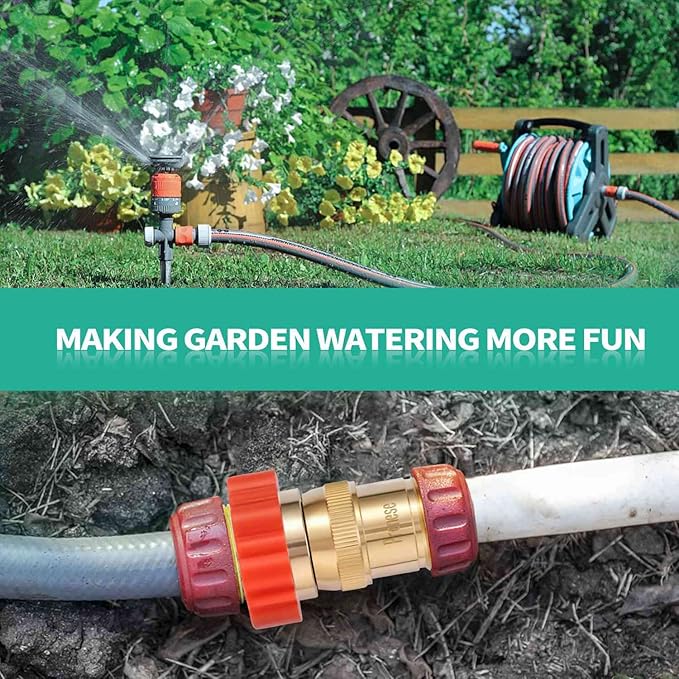 LF Brass Drip irrigation Inline Water Pressure Reducer Regulator 20~30PSI - Protect Drip System from High-Pressure Faucet Water,3/4" GHT Connector