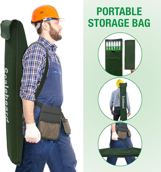 Scalebeard Manual Pole Saw,7.8-26 Ft Extendable Pole Saws for Tree Trimming with Sharp Steel Blade,Lightweight & High Strength Pole Pruner for High Reach Trimming,Palm Tree Maintenance(Bags Included)