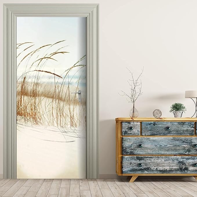 Door Wallpaper Self-Adhesive Door Poster 3D Door Picture - Sylter Dune - Door Film Photo Wallpaper Premium PVC Waterproof Door Sticker Wall Sticker for Bedroom Living Room Door Decoration Stickers 86