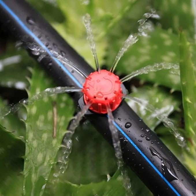 360-degree Adjustable Irrigation Dripper Sprinkler 1/4 inch Dripper Sprinkler Microdripper Sprinkler Drip Parts for Watering System 100pcs
