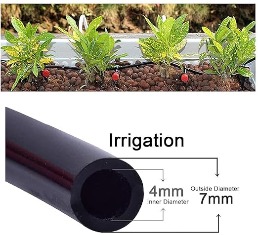 Universal 1/4" Barbed Coupling Fittings 100 -Pack, Fit of 1/4" Drip Tubing, Drip Irrigation Accessories Barbed Couplers,Black