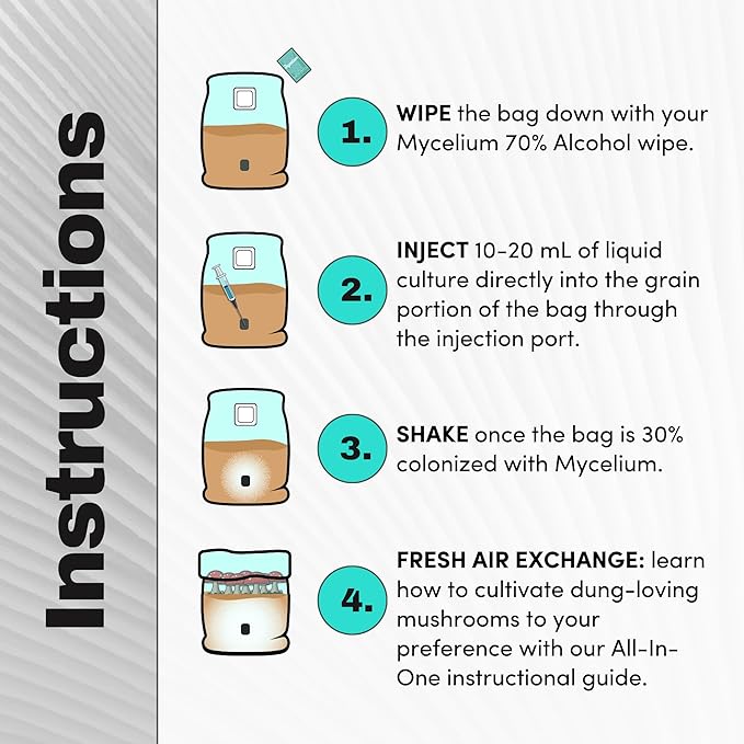 Mycelium's Superior Dung-Loving Mushroom Substrate & Milo Grain 3 LB All-in-One Bag – Organic Coco Coir, Vermiculite & Gypsum Formula, Pre-Sterilized & Ready for Easy Home Cultivation