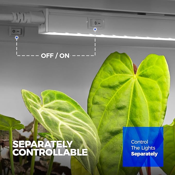 Barrina T5 Grow Lights for Indoor Plants Full Spectrum, 4FT 160W (8 X 20W) Indoor Plant Light with Separate Switch, Linkable Grow Lamp, Indoor Plant Lights for Growth, Plug and Play, 5000K, 8 Packs