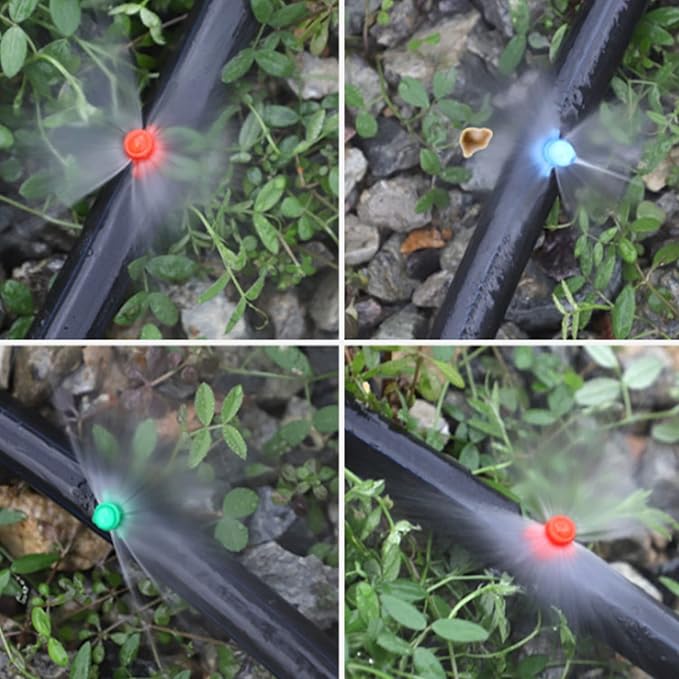 MroMax 20Pcs Misting Sprayer 360 Degree 4x9 Intubation Hole Nozzle Jet Mister Cloning Machine Hydroponic for Water Garden Flower Grass Red