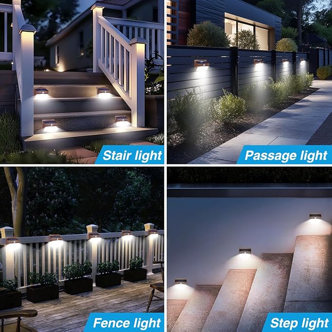 Peasur 2 Packs Solar Outdoor Lights Motion Sensor Solar Security Lights Waterproof with 3 Lighting Modes Solar Powered Wall Lights Outside for Garden Fence Yard Deck, Brown