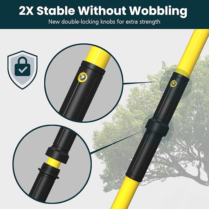 Manual Pole Saws for Tree Trimming 27 FT, [Ultra Sturdy] Tree Trimmers Long Handle Pruner with Thickened Saw Blade and Scissor, Palm Tree Trimmer for Backyard and Garden, Branch Cutter Pole Saw