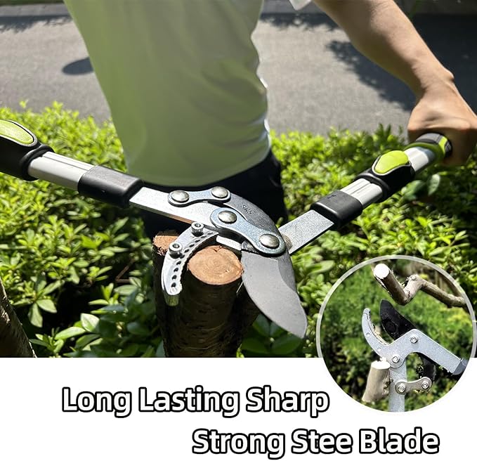 Loppers Tree Trimmer Extendable Branch Cutter with Compound Action, Sharp Steel Blade Tree Cutter Tree Clippers, 28-41" Telescopic Tree Branch Cutter Tree Pruner for Branches up to 2 Inch