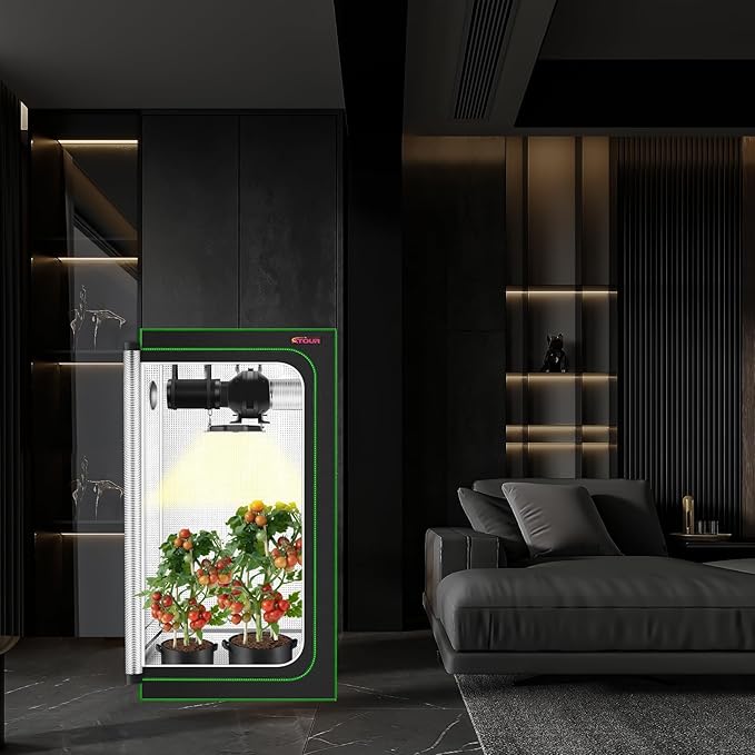 ATOUR 24”x24”x48” Grow Tent, Reflective 600D Mylar,Hydroponic Grow Tent with Observation Window and Floor Tray for Indoor Plant Growing 2’x2’