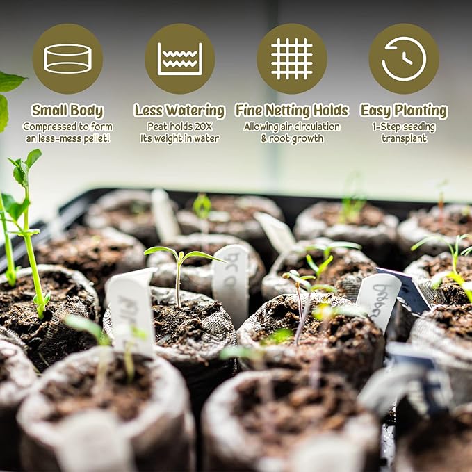Legigo 500 Pcs 30mm Seed Starter Peat Pellets Pods for Seedlings- Compressed Seed Starting Pellets Seed Starter Pods Plugs Soil Peat Pods for Starting Seeds, Garden Planting Herb Flower Vegetables