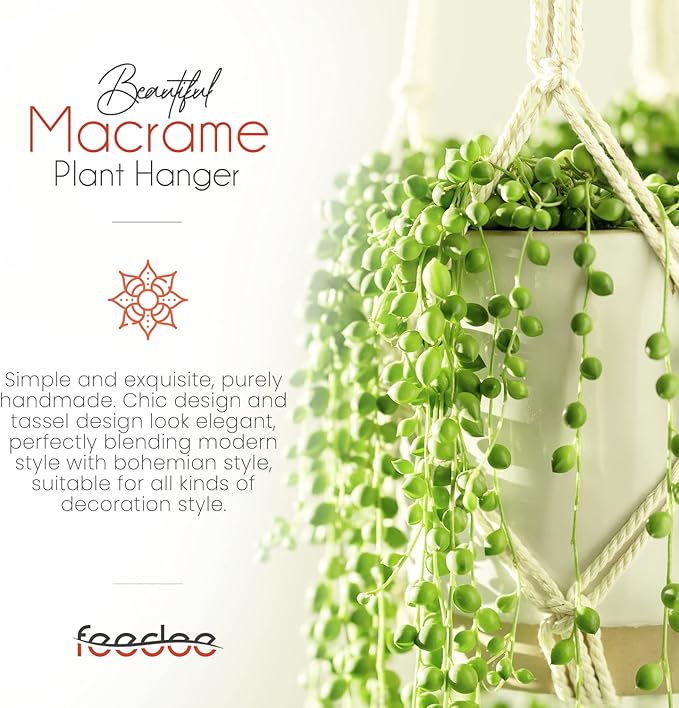 Macrame Plant Hangers Indoor Macrame Hanging Planters for Indoor Plants, 6 Pack Hanging Plant Holders Indoor Hanging, Macromay Plant Hangers for Indoor Plant Hanger, Outdoor Flower Pots Holder