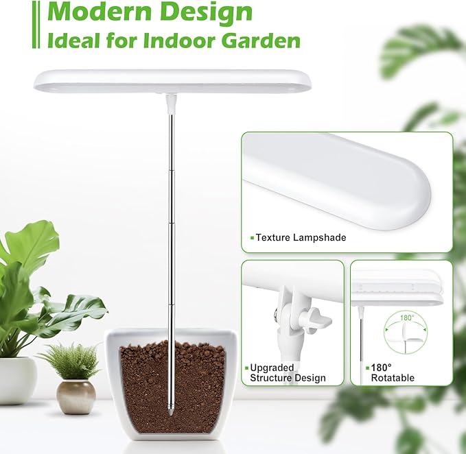 FOXGARDEN® Grow Light, Full Spectrum LED Grow Lamp, Plant Lights for Indoor，Auto Timer 4/8/12H, 4 Dimmable, Height Adjustable 8.5"-24", Growing Lights 2 Pack