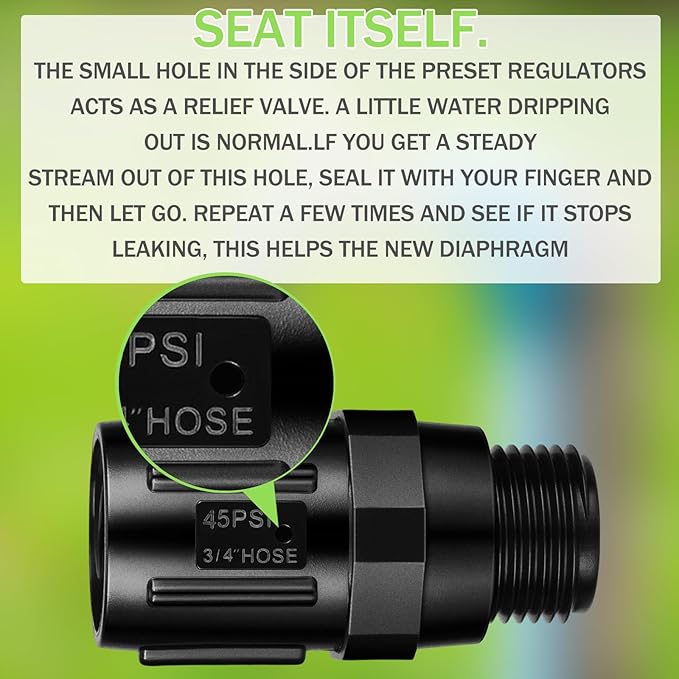 Tondiamo 3 Pcs Drip Irrigation Pressure Regulator, 3/4" Female Hose Thread x 3/4" Male Hose Thread for Drip Irrigation System Irrigation Pressure Reducer Low Flow Valve(45 PSI)